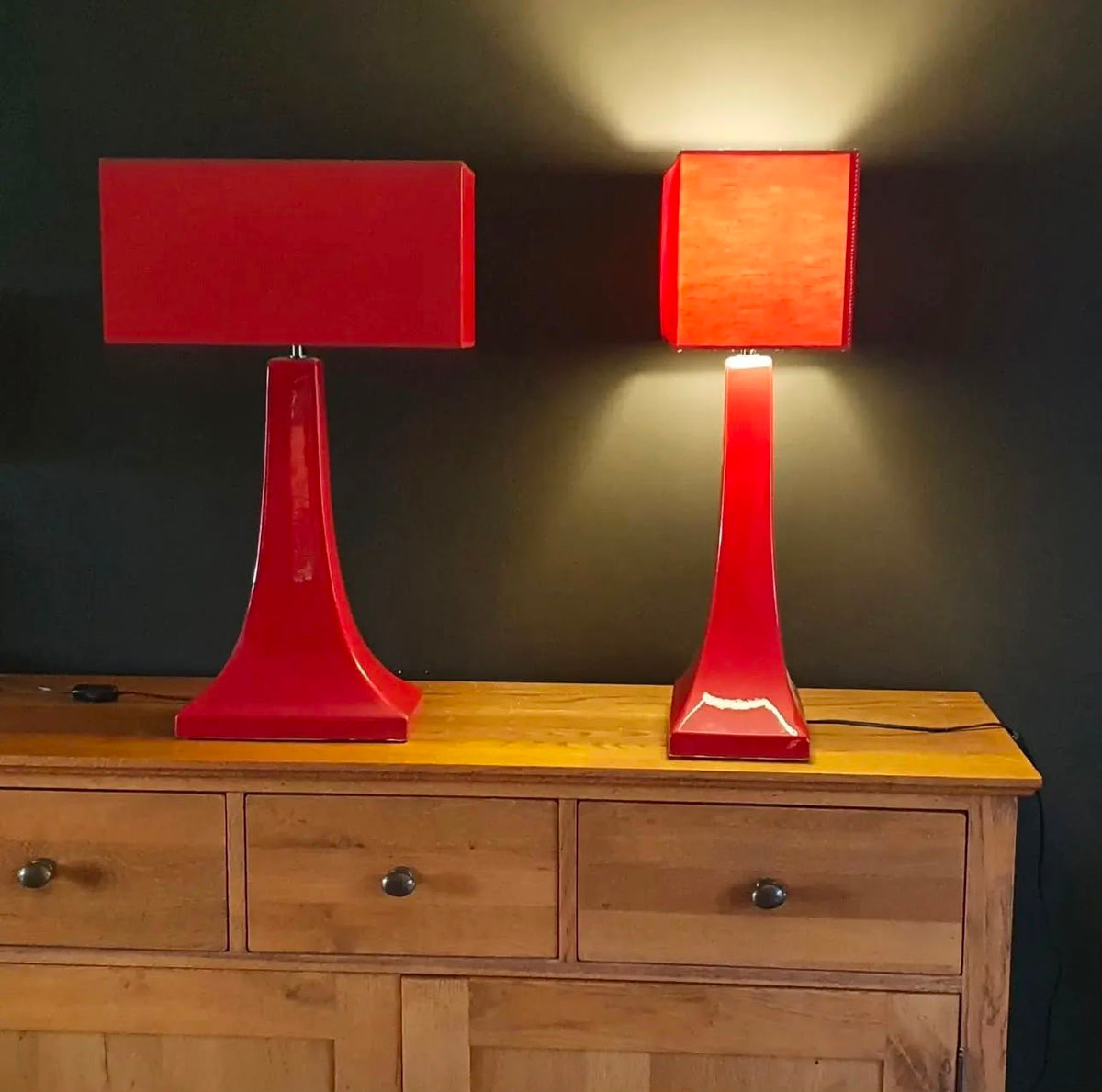 Pair of Red Lamps